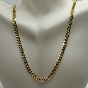Gold 18" Miami Cuban Curb Chain - 925 Italy - Ladies/Men/Unisex